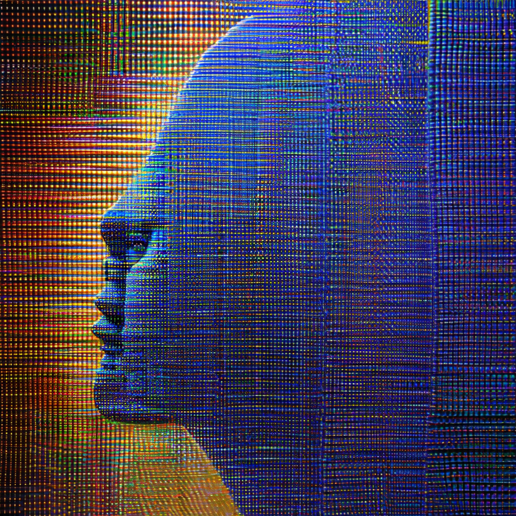 Close-up of a person's head, with a blue background