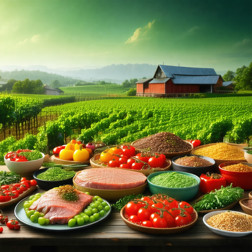 Large wooden table filled with a variety of food items
