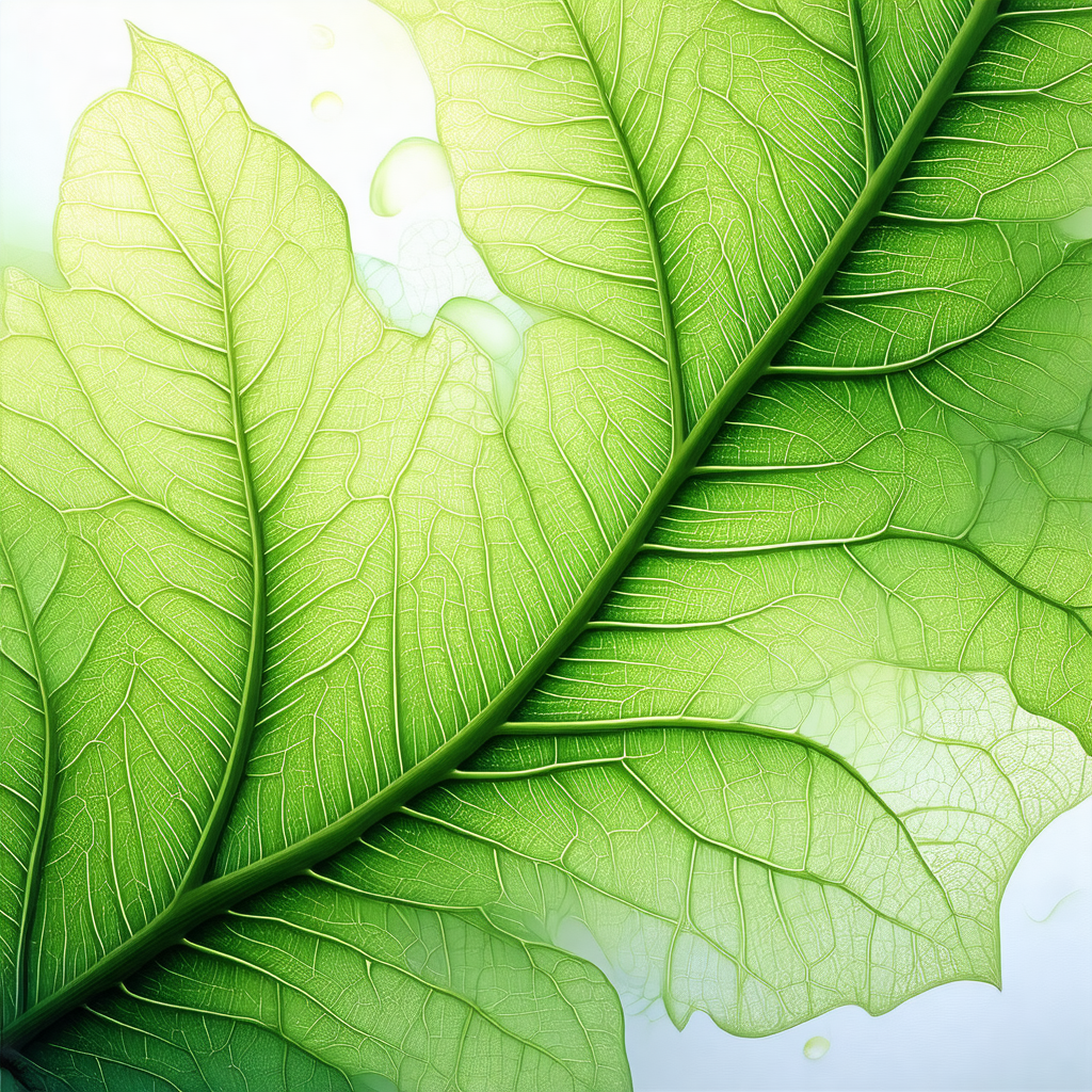 Large green leaf, possibly a leaf from a tree or a plant,...
