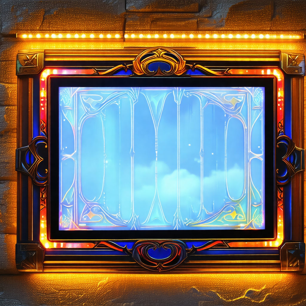 Large, ornate window with a blue sky visible through it