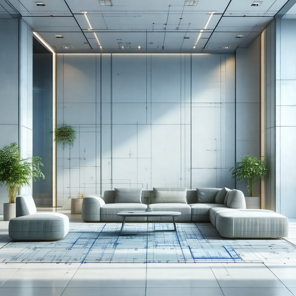 Large, modern living room with a white color scheme