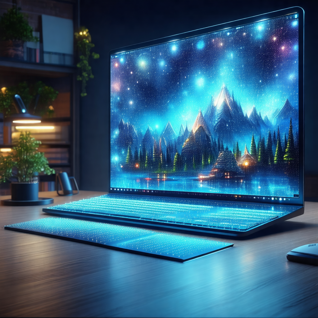 Laptop computer sitting on a wooden desk