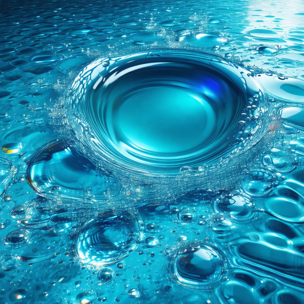 Large, blue, bubbling water surface with a few small bubb...