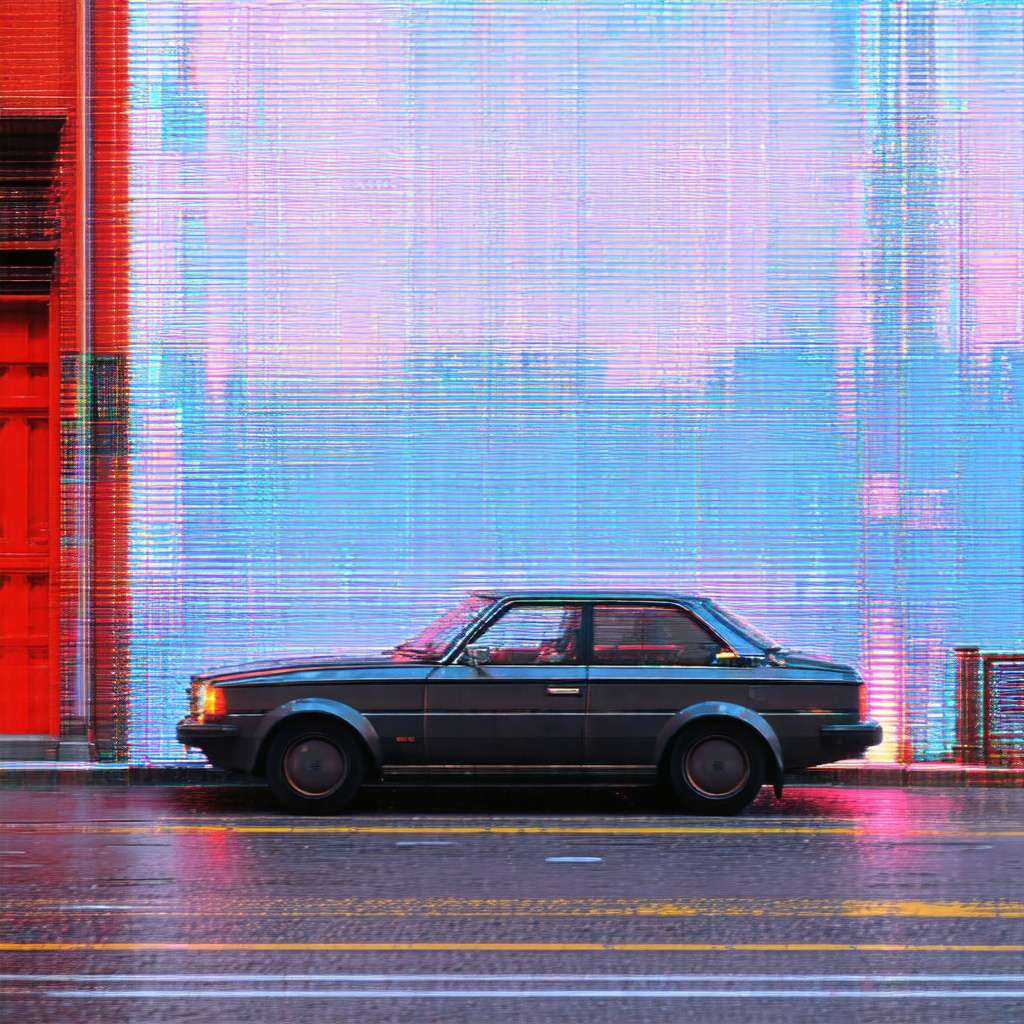 Black car parked on the side of a street