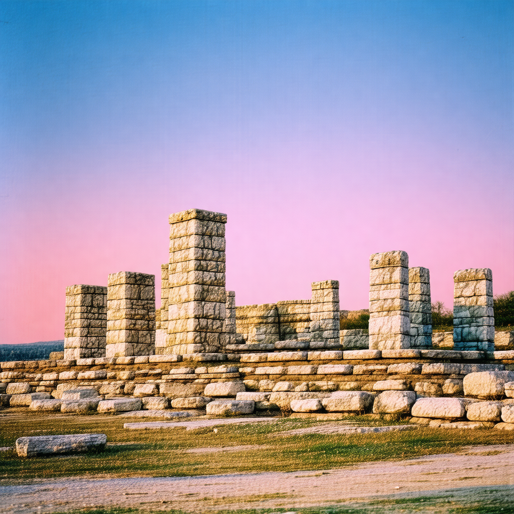 Large stone structure, possibly a temple or a monument, w...