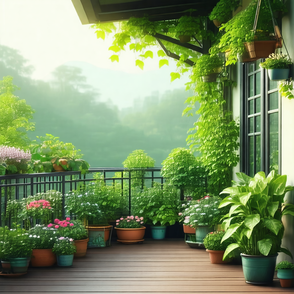 Beautiful garden with a variety of plants and flowers