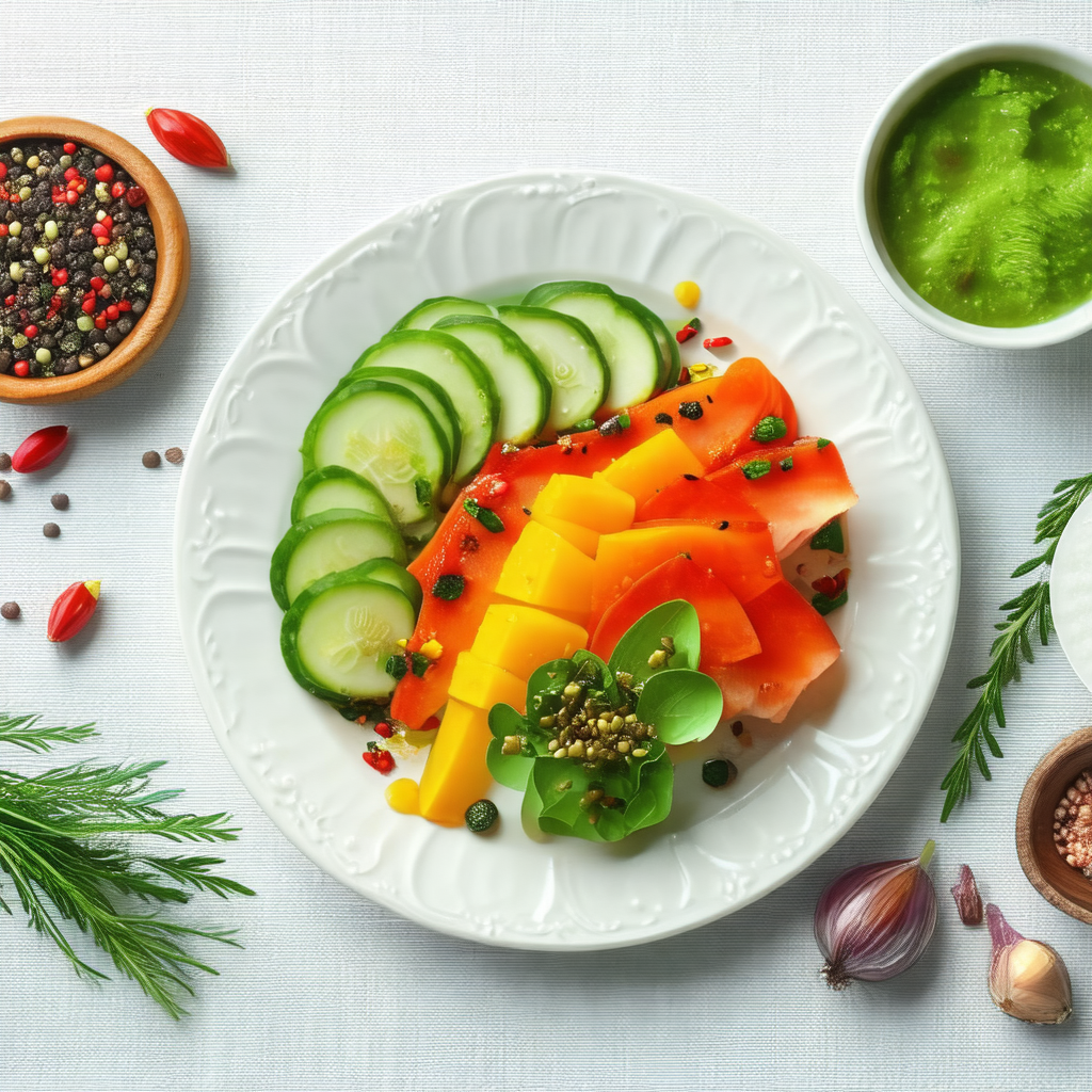 White plate filled with a variety of food items