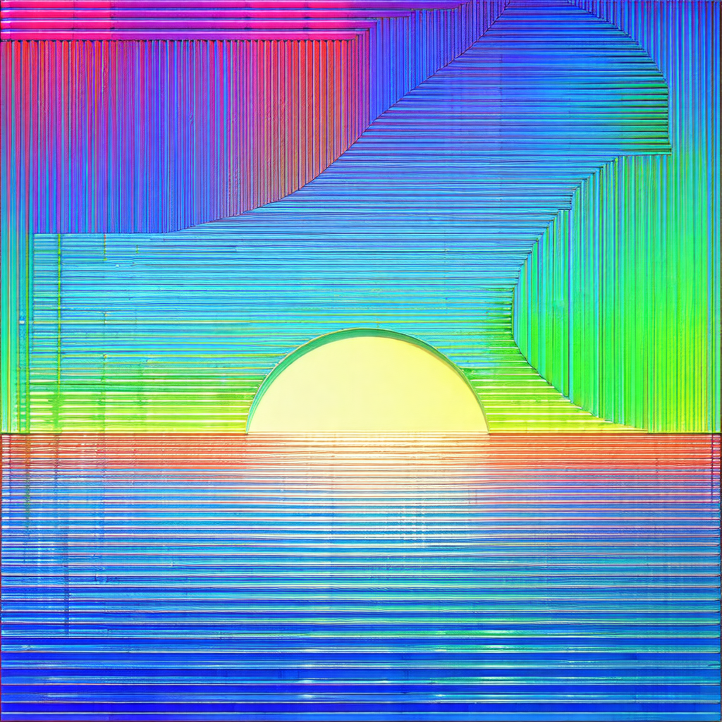 Beautiful sunset with a vibrant orange and blue sky