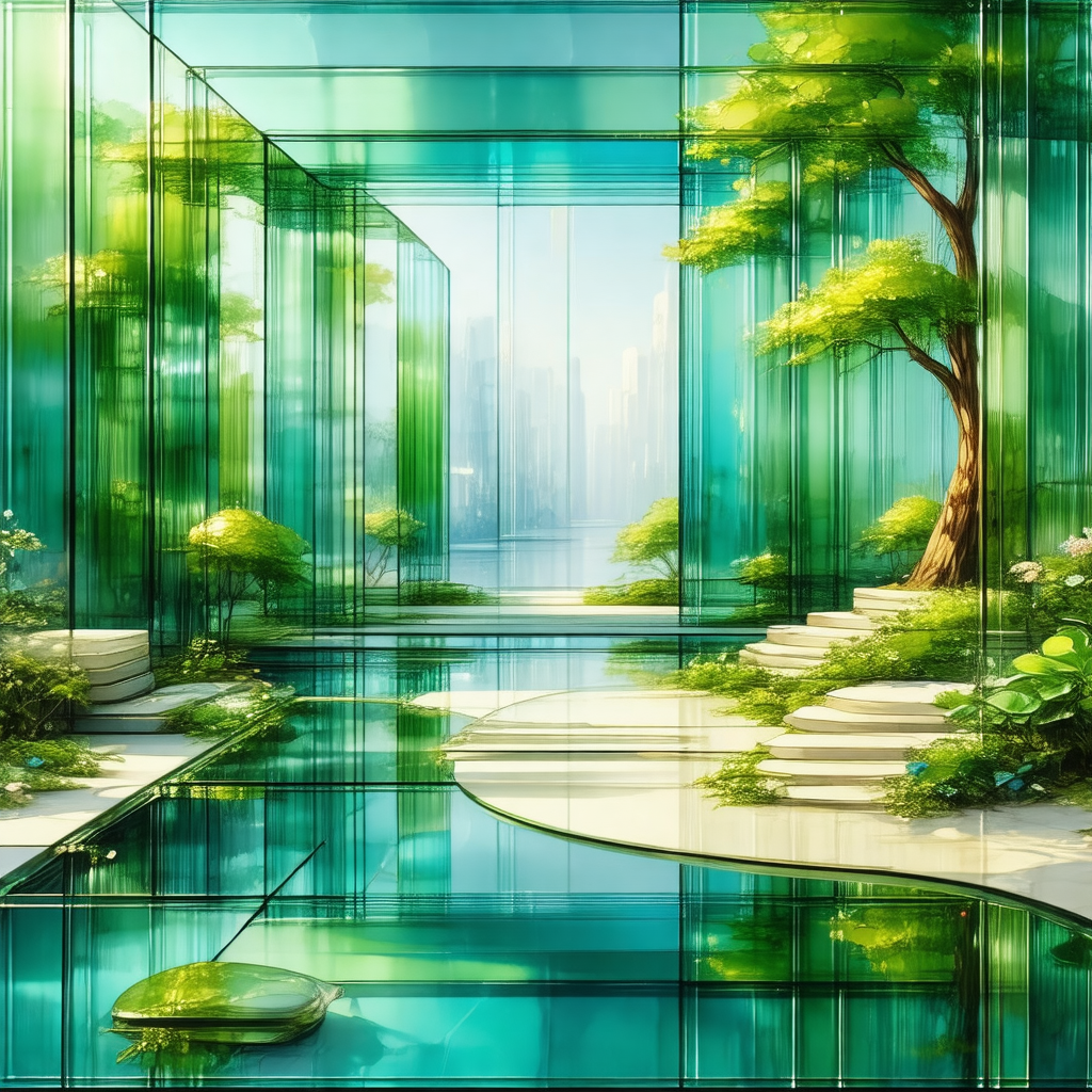 Computer-generated (cgi) artwork of a futuristic city wit...