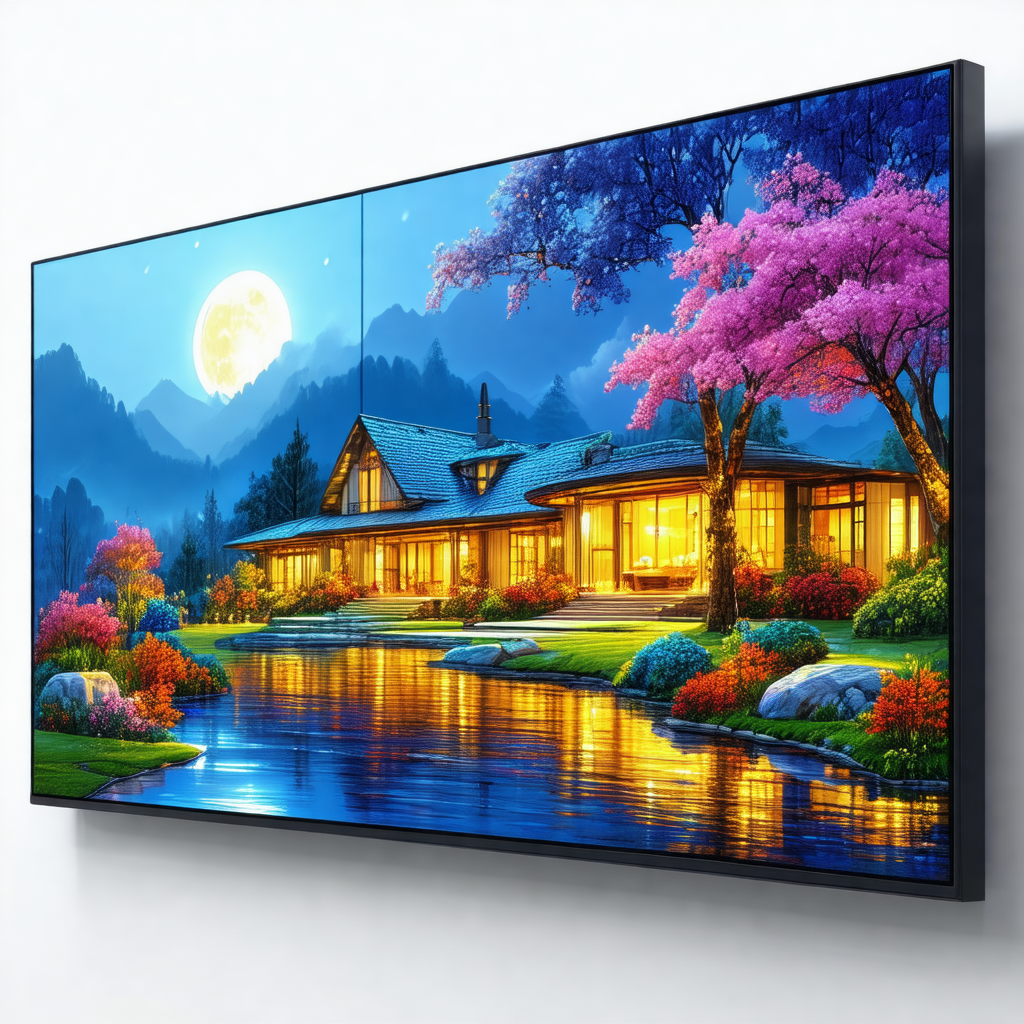 Large, beautifully painted picture of a house situated ne...