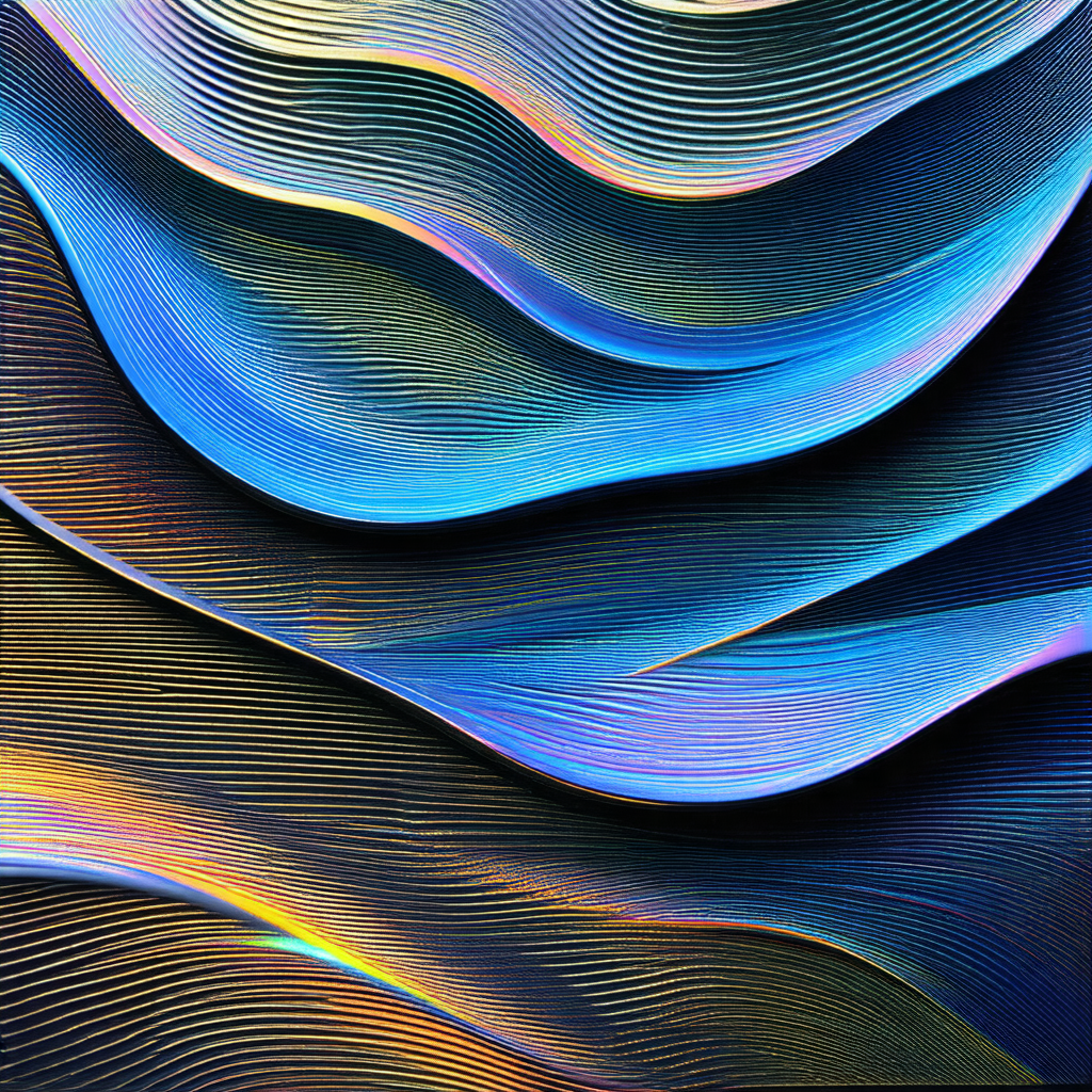 Large, colorful, and abstract artwork that resembles a wave