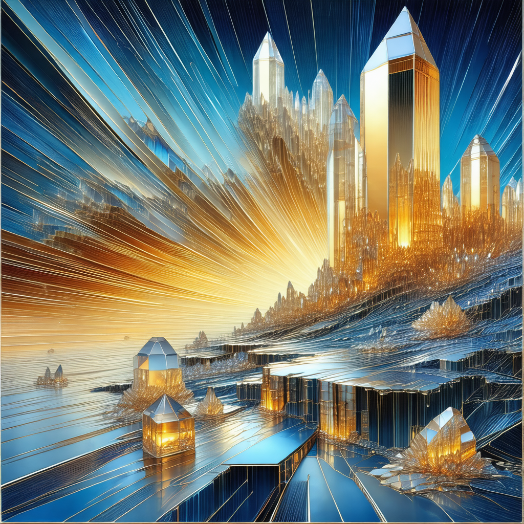 Futuristic cityscape with a mix of buildings and structures