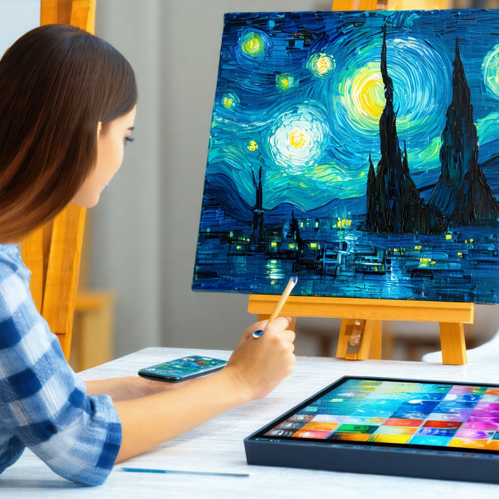 Woman sitting at a table, holding a cell phone and a pencil