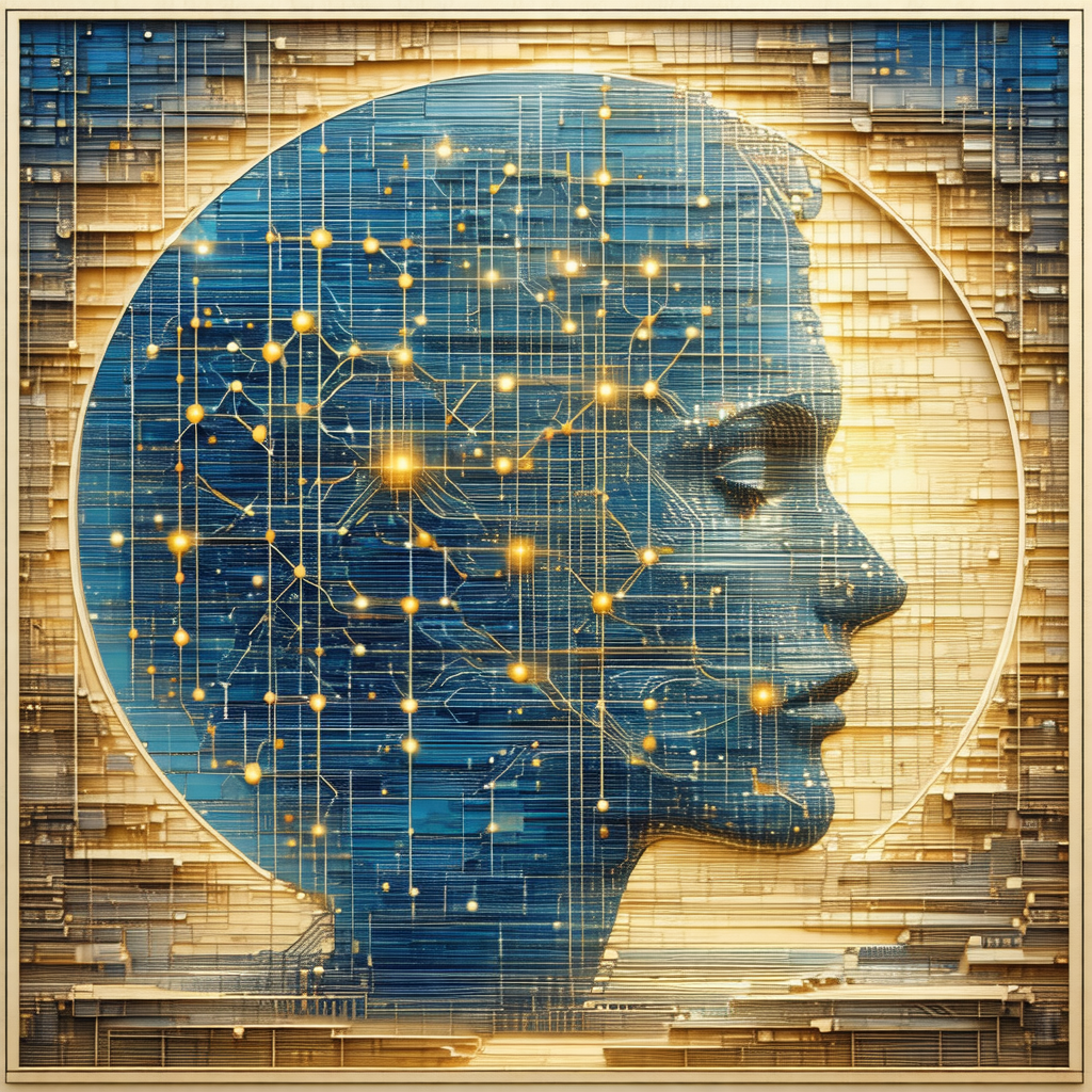 Close-up of a human head, with a blue background