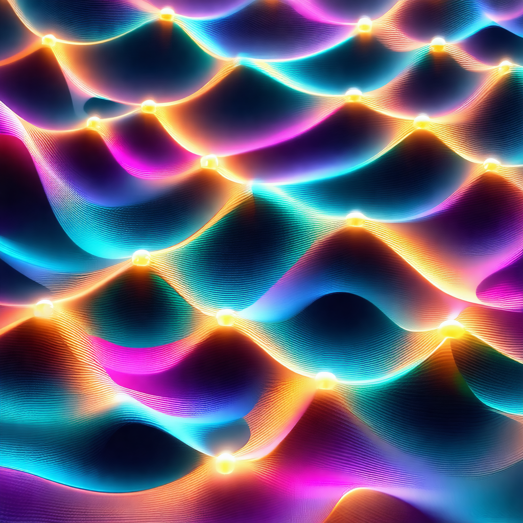 Vibrant and colorful pattern of light, resembling a wave ...