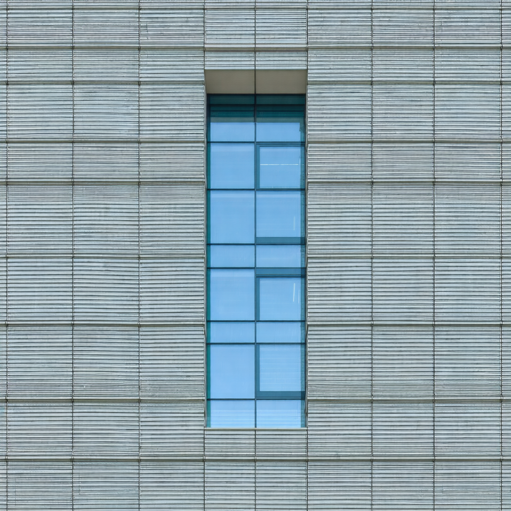 Large building with a large window on the side
