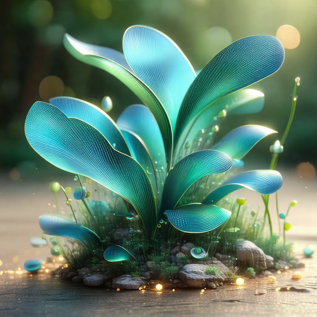 Beautifully crafted, three-dimensional model of a plant w...