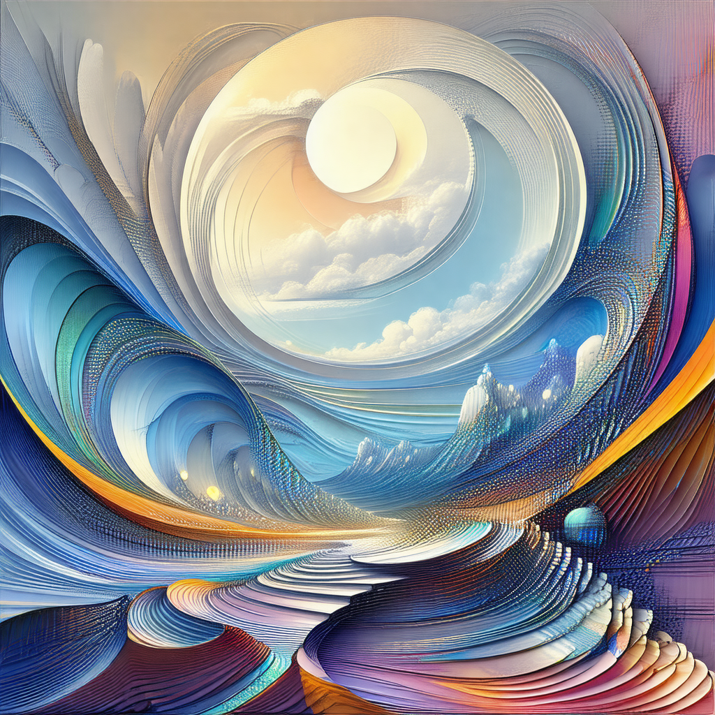 Colorful painting of a sunset, featuring a beautiful suns...