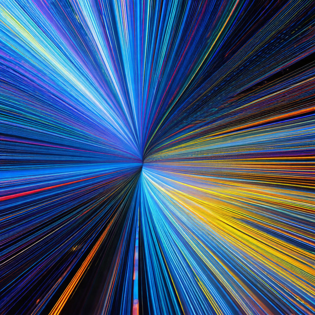 Close-up of a brightly colored, swirling light, possibly ...