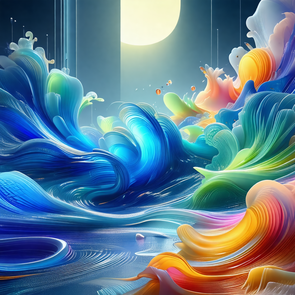 Colorful and vibrant painting of a wave
