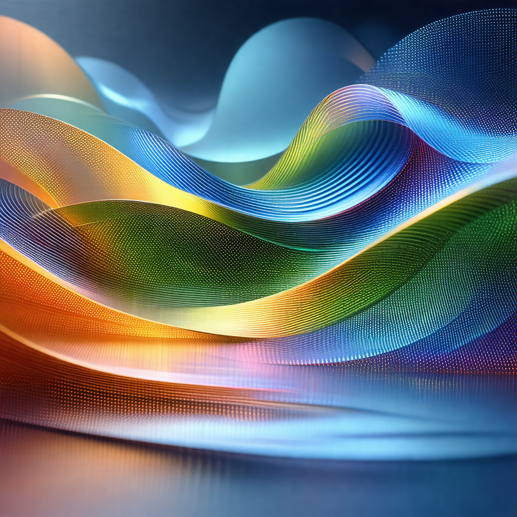 Colorful, abstract design that resembles a wave or a flow...