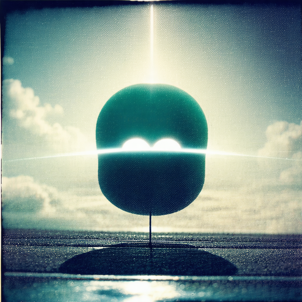 Large, round, black object floating in the air