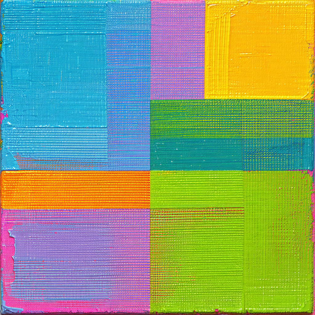 Square painting with a colorful design
