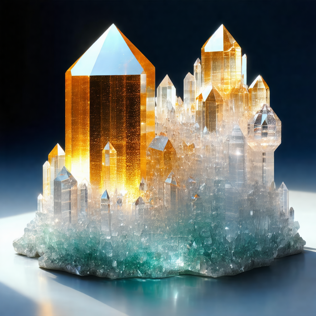 Large, colorful crystal structure that resembles a castle...