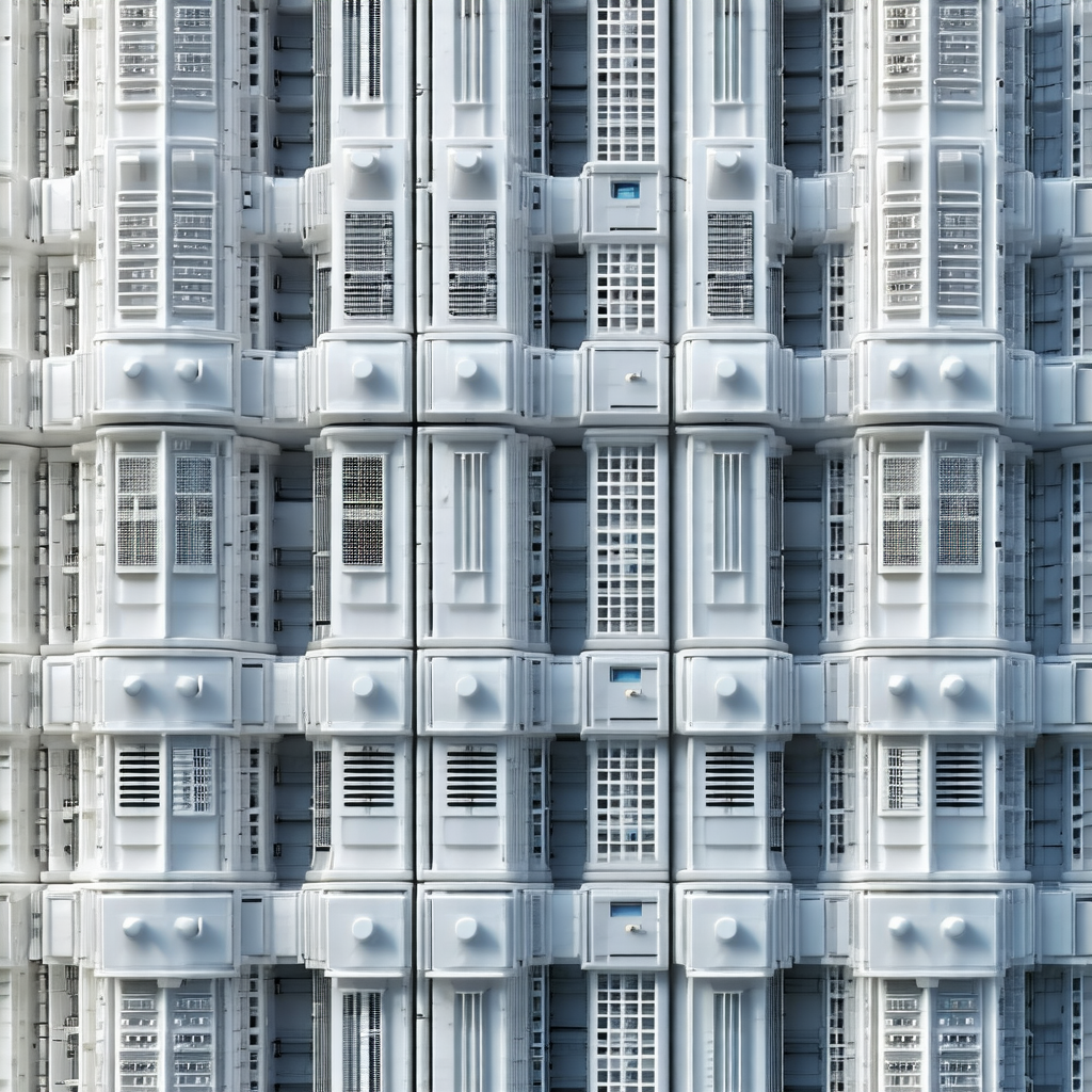 Large white building with many windows
