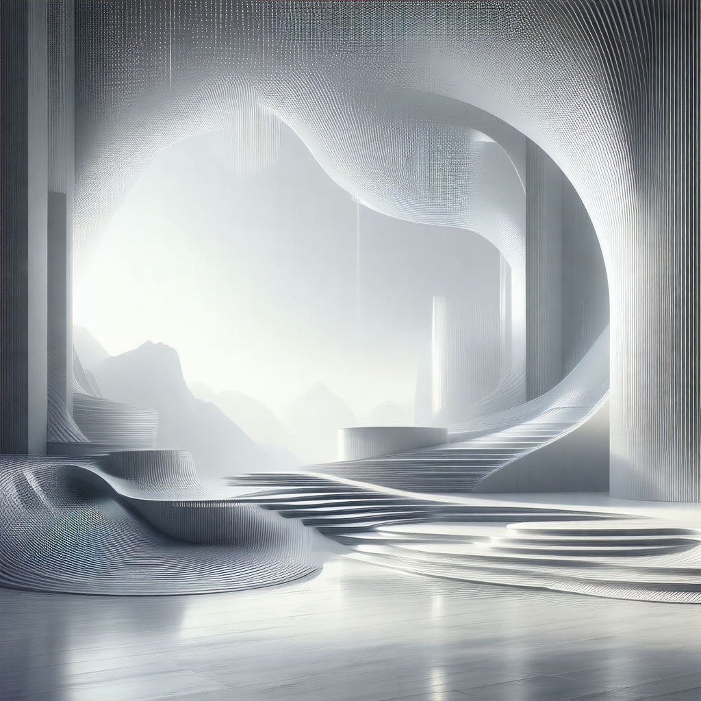 Futuristic, computer-generated scene featuring a large, c...