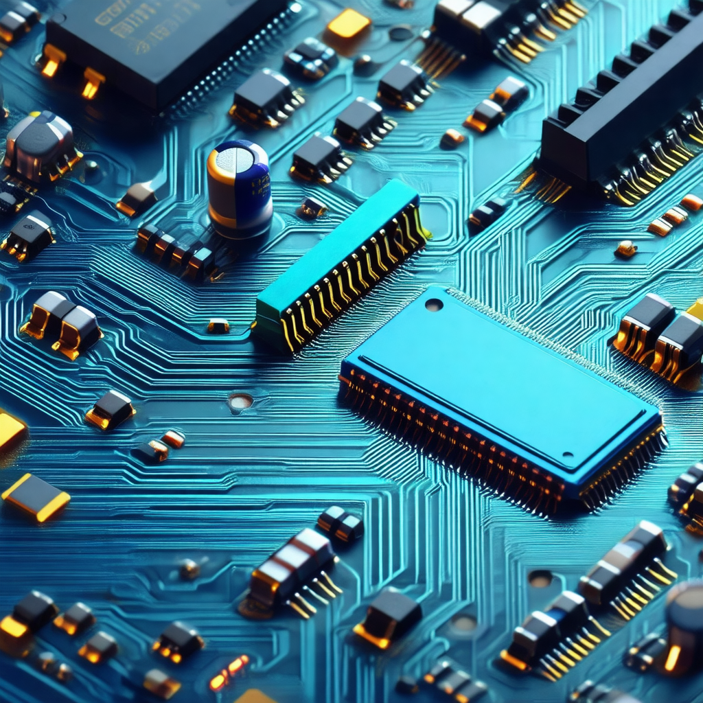 Close-up of a computer circuit board with various electro...