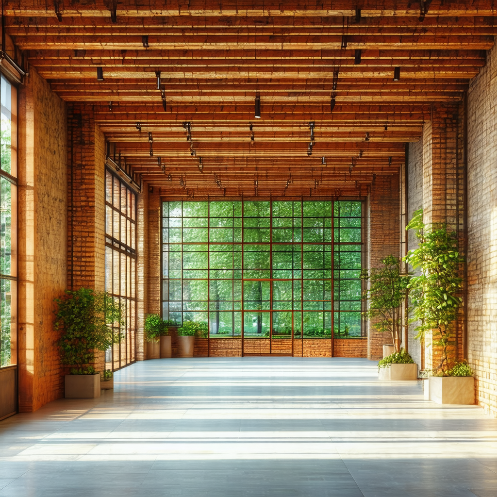 Large, open, and well-lit room with a high ceiling