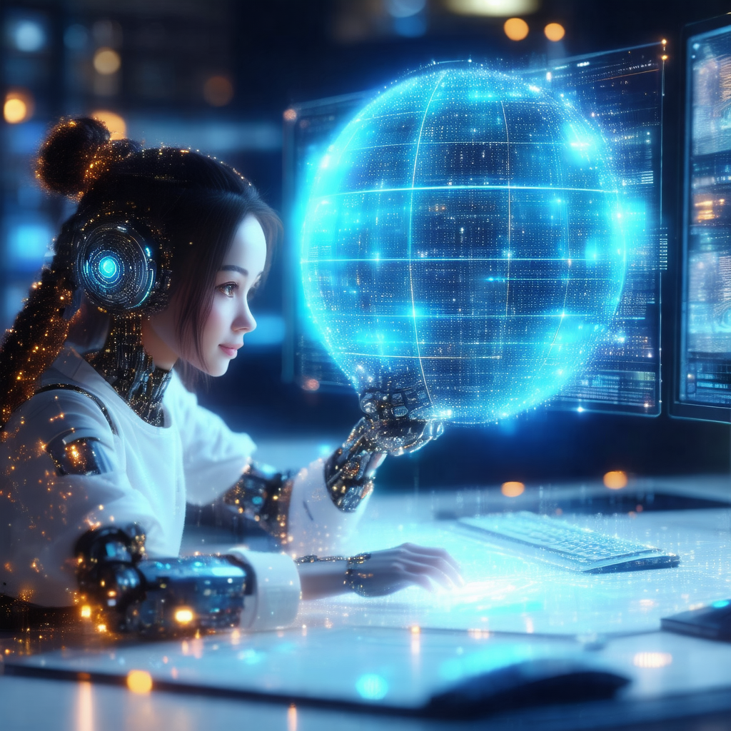 Woman sitting at a desk, working on a laptop computer