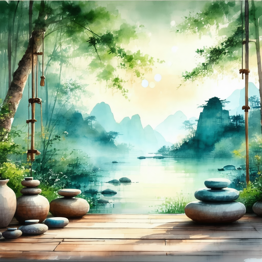 Serene scene of a lake surrounded by trees and mountains