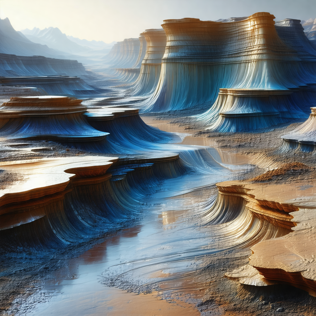 Beautiful landscape with a river flowing through a valley