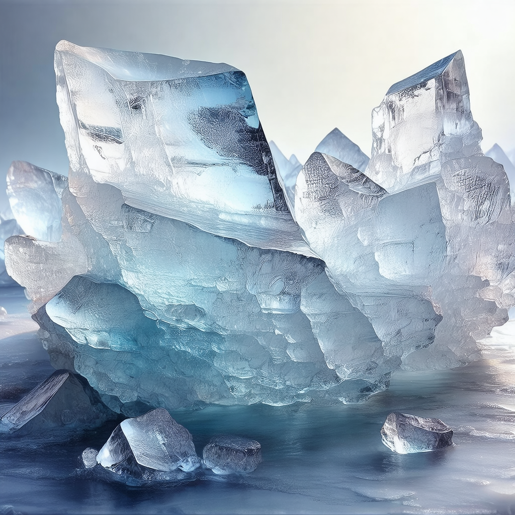 Large, blue iceberg floating in a body of water