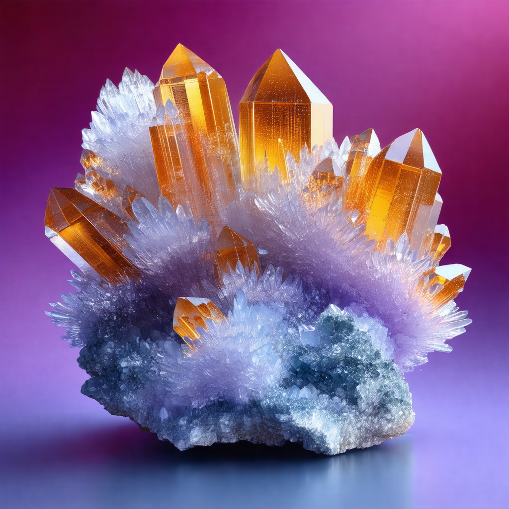 Large, colorful crystal on display