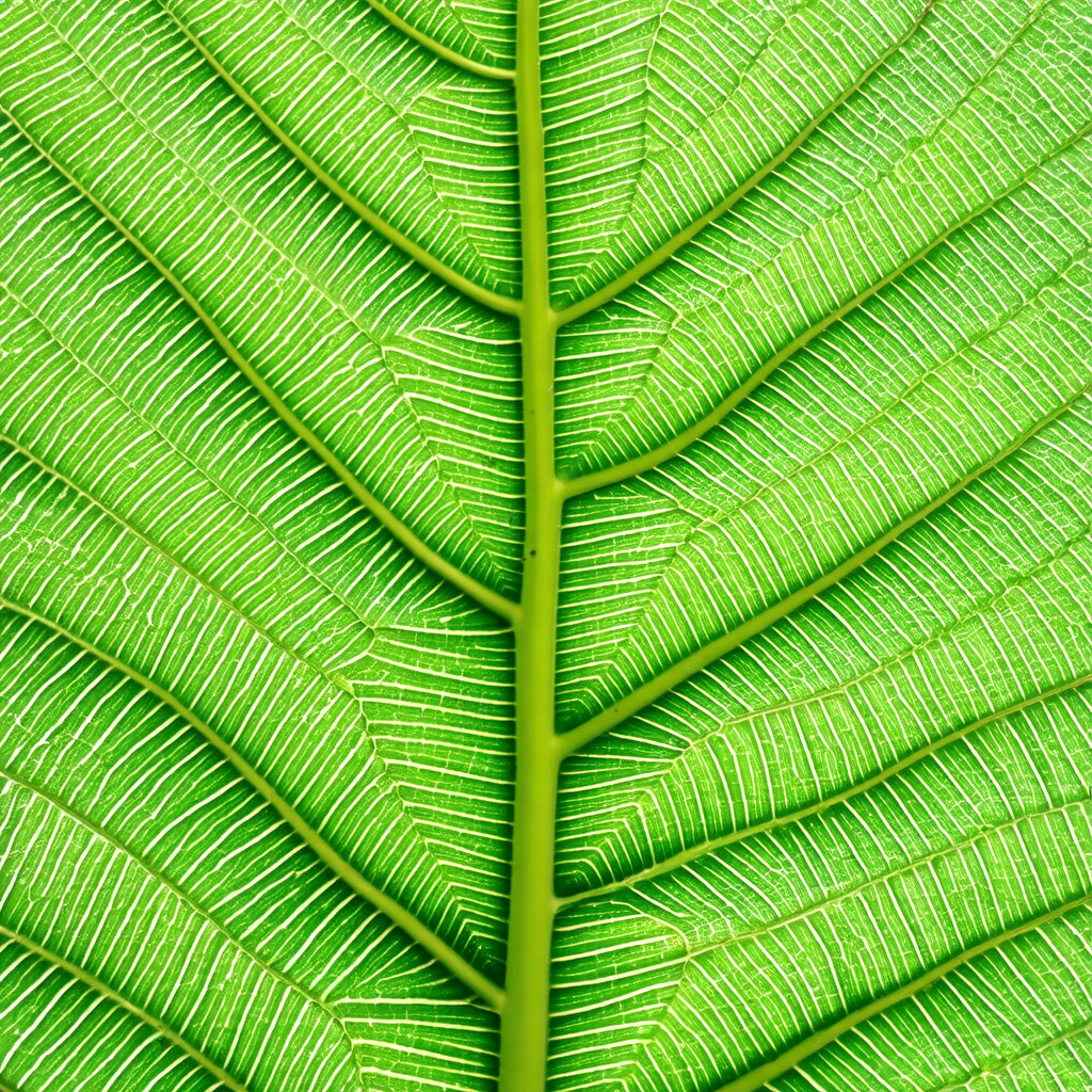 Close-up of a large green leaf, possibly a banana leaf, w...
