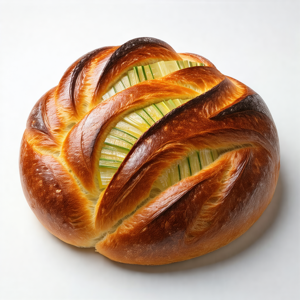 Large, round, and brown loaf of bread with a slice cut ou...
