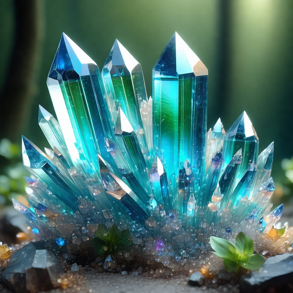 Large, colorful crystal structure, possibly a geode, with...