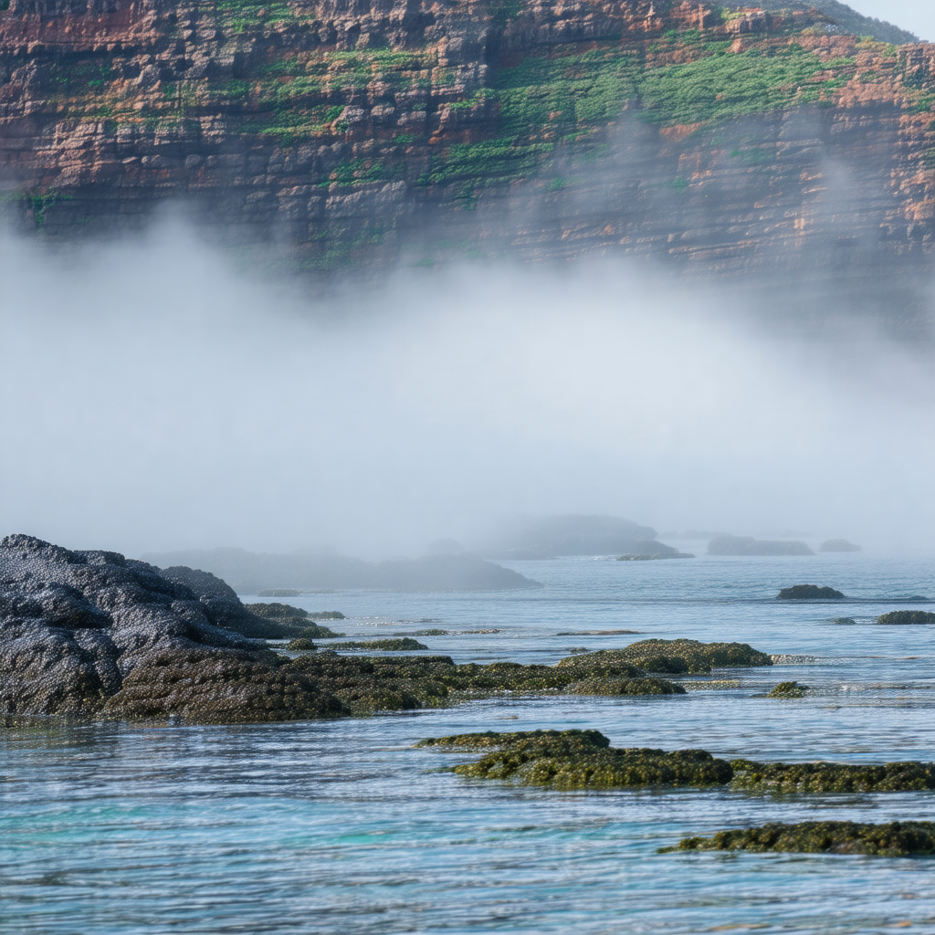 Large body of water with a rocky shoreline