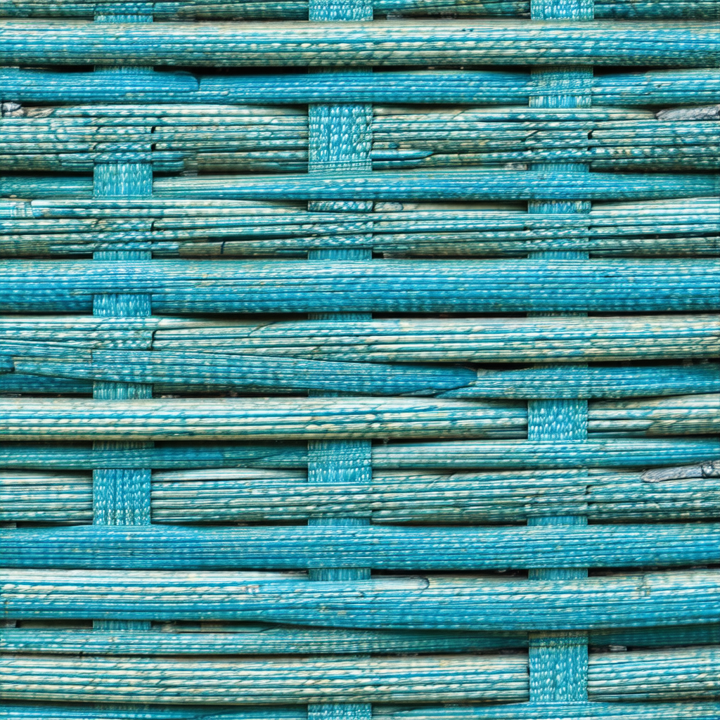 Blue woven fabric with a pattern of interwoven stripes