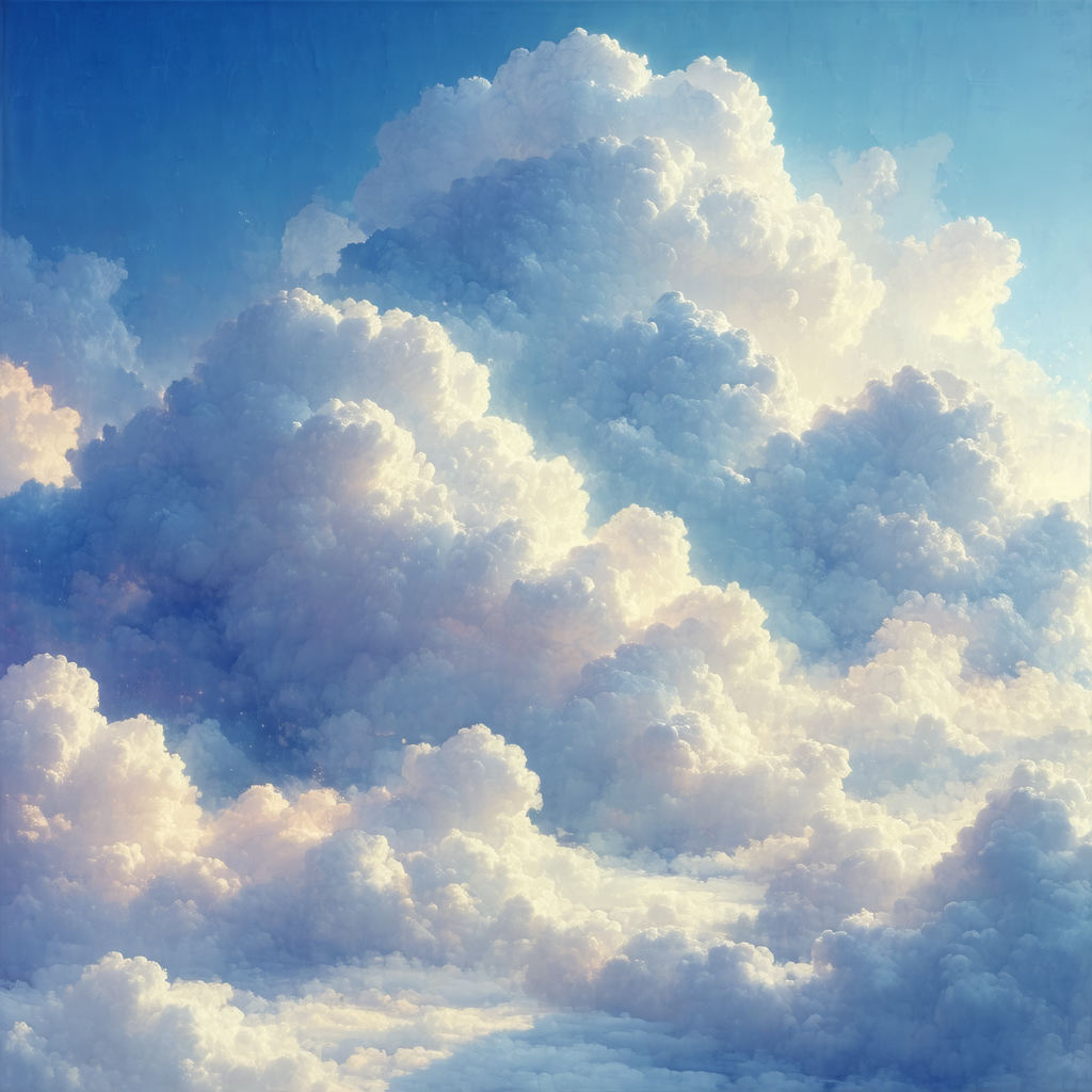 Beautiful, cloudy sky with a variety of clouds scattered ...