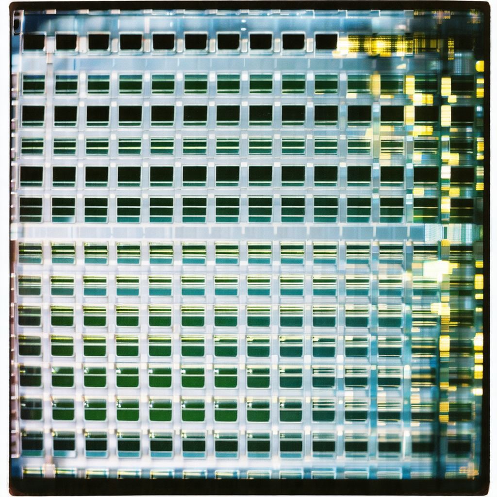 Close-up of a green and white checkered pattern