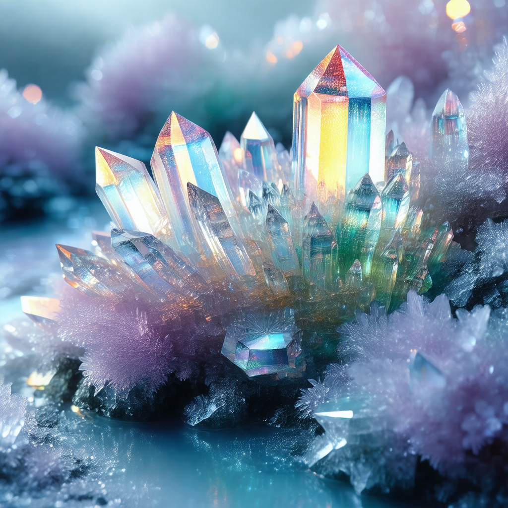 Beautiful, colorful crystal formation, possibly a piece o...