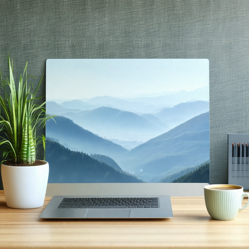 Desk with a laptop computer sitting on top of it