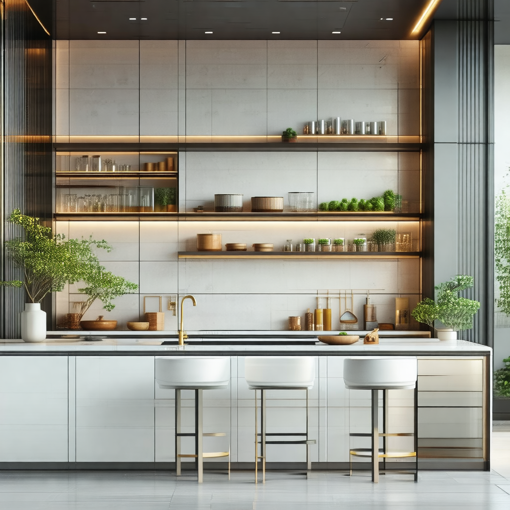 Large, modern kitchen with a center island