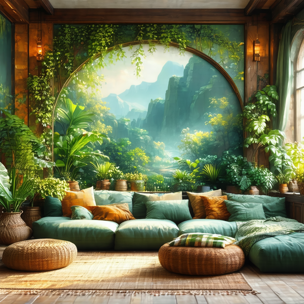 Cozy living room with a large, comfortable couch situated...