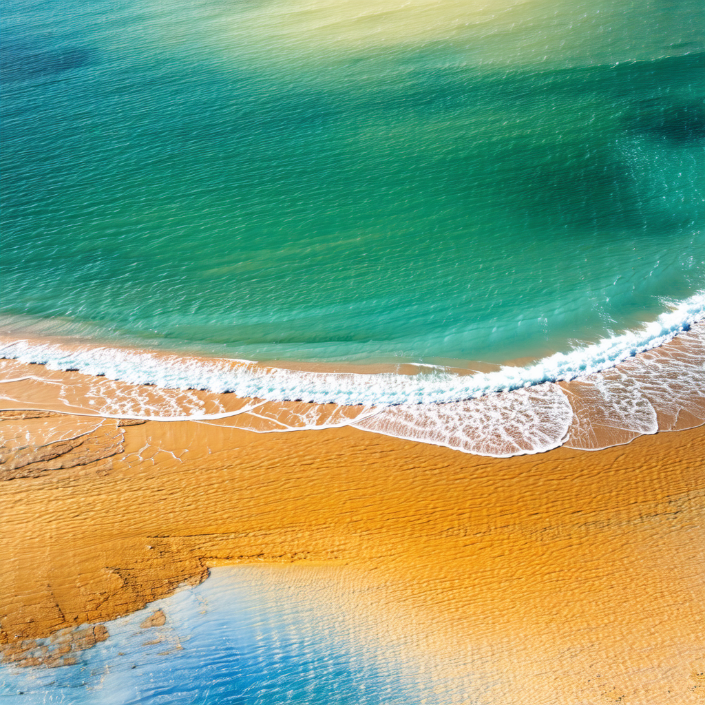 Beautiful beach scene with a large body of water, likely ...