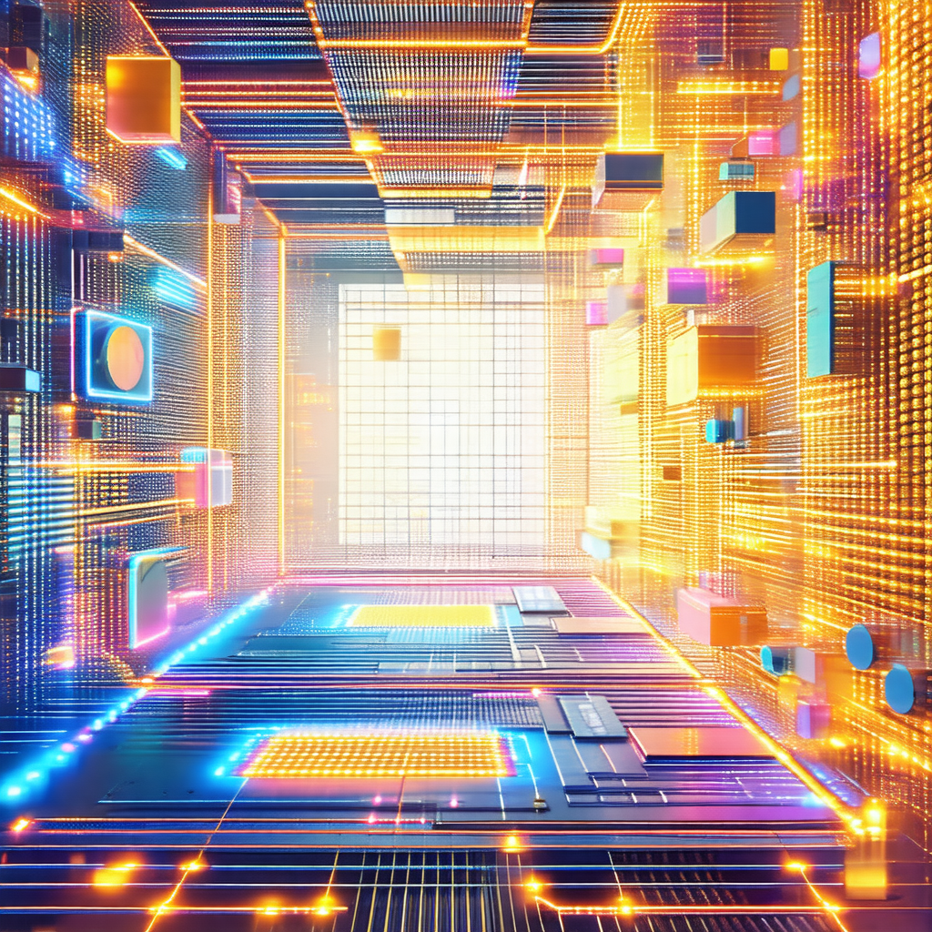 Futuristic, colorful, and abstract representation of a co...